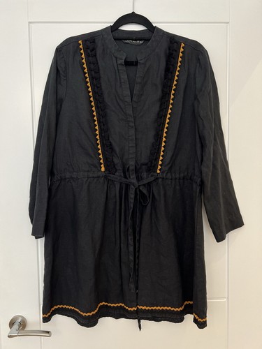 Zara black linen dress - zara,