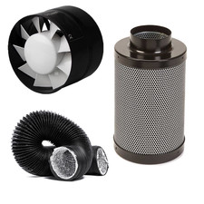 5" Booster Fan & Filter Kit with Combi Ducting Hydroponic Grow Room Ventilation