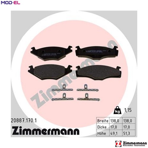 Brake pad set - set, disc