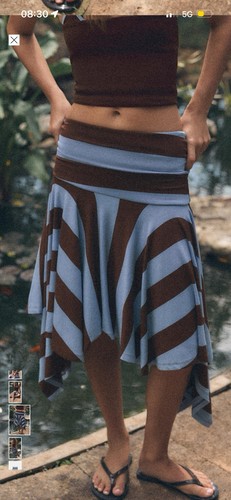 Zara asymmetric striped - striped, skirt
