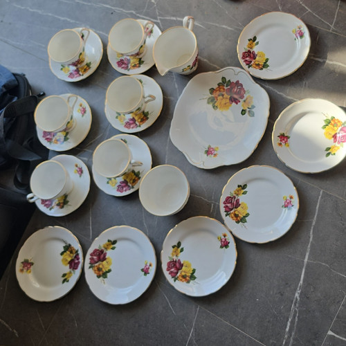 Vintage floral porcelain tea - vintage,