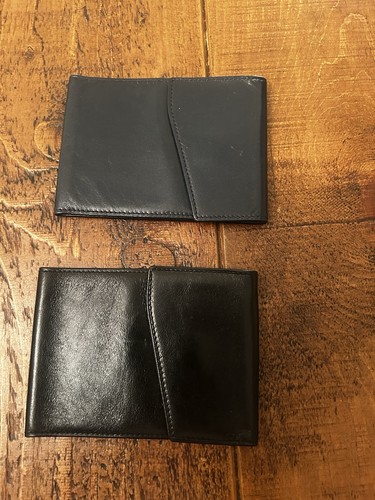 Two black cheque book holders - black,
