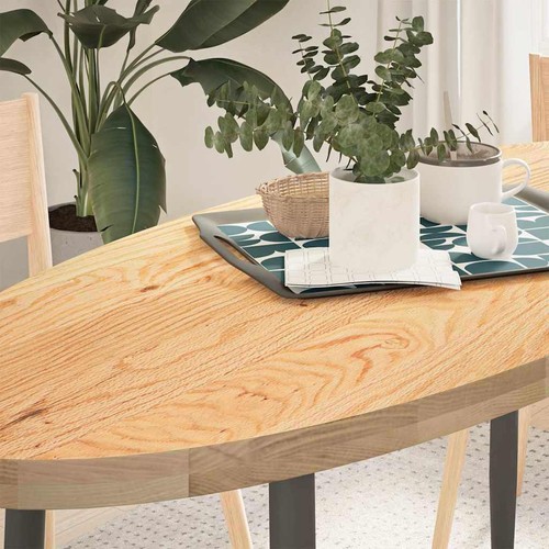 Large oval solid oak table - oval, top