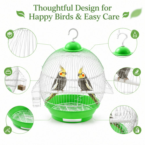 Round bird cage - bird,