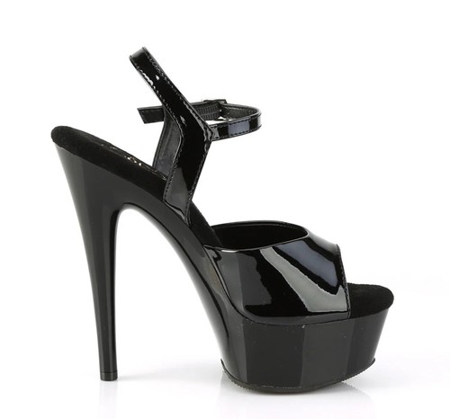 Black patent platform - patent, 6"