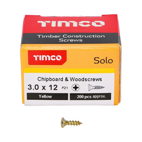 Timco solo yellow woodscrew - solo,