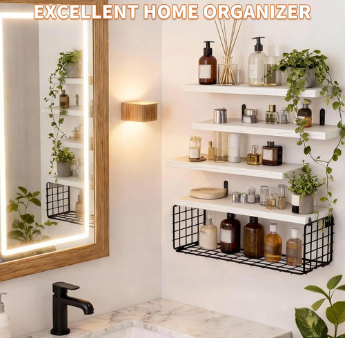 White floating shelves tier - white,