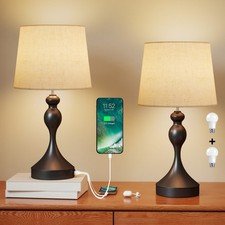 Homcom table lamps set 2 - lamps, of
