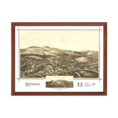 Old map greenville - old, 1886