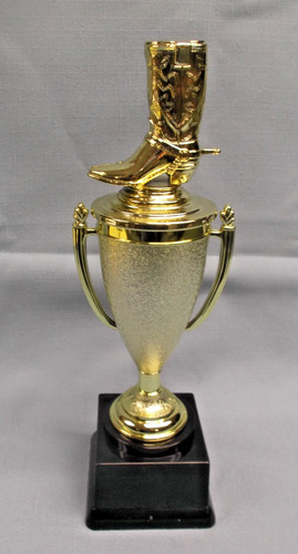 Cowboy boot cup trophy award - trophy,