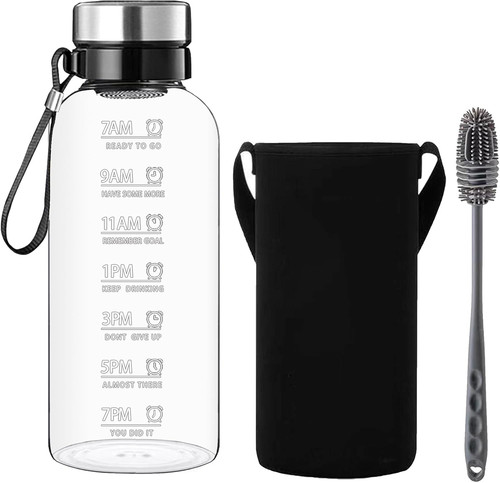 Glass water bottle litre - glass,
