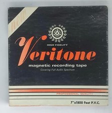 High Fidelity Veritone Magnetic Used Recording Reel To Reel Tape 7" Boxed