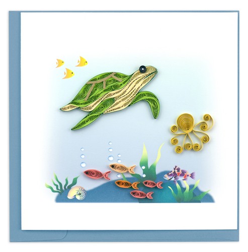 Quilling green sea turtle - sea,