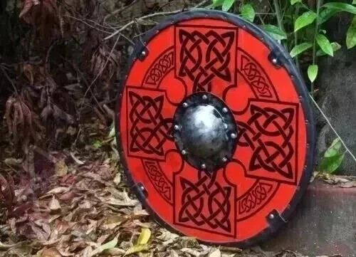 Wooden design medieval shield - wooden,