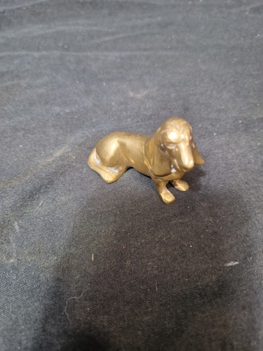Vintage solid brass dachshund - vintage,