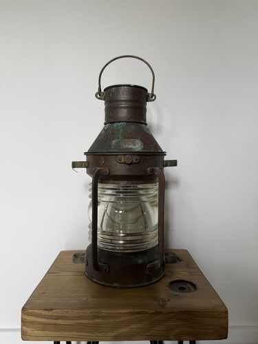 Antique copper ships lantern - copper,