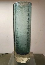 STUNNING RIIHIMAKI LASI FINLAND PETROL BLUE GLASS VASE TAMARA ALADIN