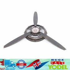 Propeller Aeroplane Metal Wall Clock Industrial Retro Air Aviation Home Decor