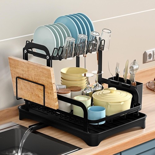 Tier dish drainer rack with - drainer,