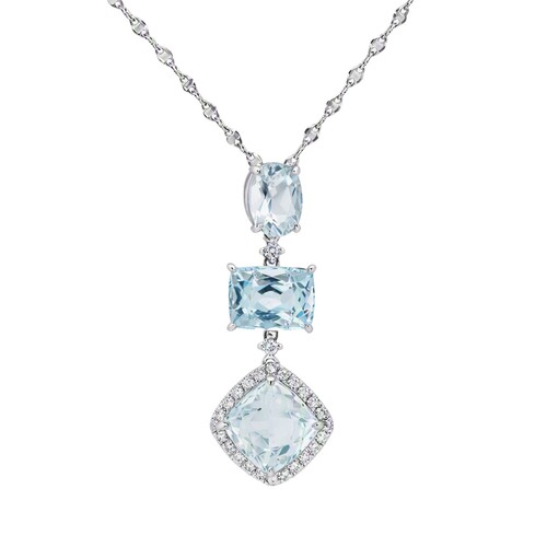 28ct aquamarine and diamond - 4.28ct,