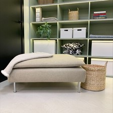 S�DERHAMN IKEA Footstool Cover - Linen Blends / Beige