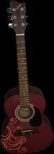 dark pink acoustic guitar