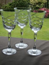 3 x Irish KILLARNEY Crystal  Red Wine / Water Goblets - Ex Cond - Stamped