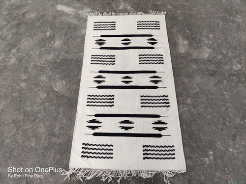 White navajo rug handwoven - navajo,