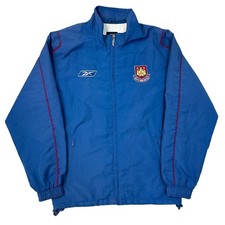 West Ham Reebok Track Jacket 2005/07 Football Blue Mens XS