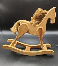 Rustic Wooden Rocking Horse Handmade 17cm