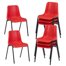 Red Plastic Stacking Chair