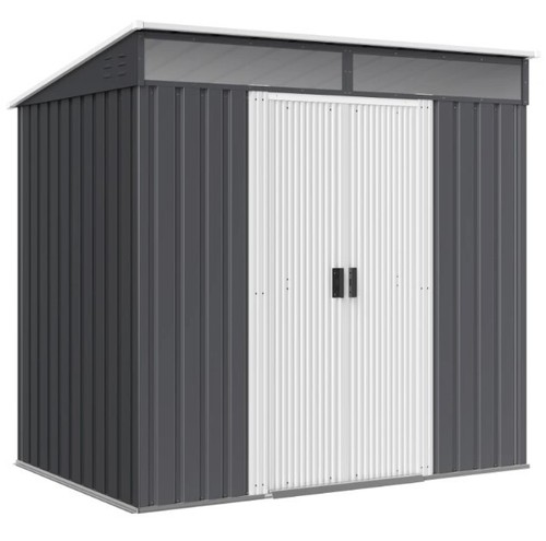 Galvanised metal shed - galvanised,