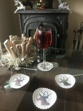 Christmas Paper Coasters Stags