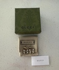 Gucci Gold Bow tie Crystal Earrings Vintage Timeless Piece Never Worn No Box