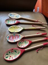 Bins 6 X Welsh wooden  spoons