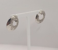 Statement Pierre Lang Silver Tone Cut Out Earrings For Pierced Ears - Unique