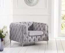 Grey Armchair Velvet Fabric