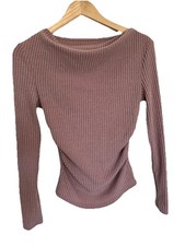 Stretch Ribbed Boat Neck
