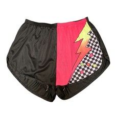 Sprinter Shorts Womens Large Black Graphic Print Workout Training Elastic Waist