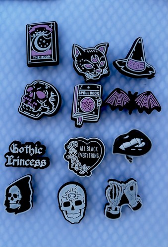 Black witch goth emo croc - black,