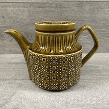 Vintage Sadler Pottery Green Coffee Pot Tea Pot Retro Design Pattern 1970’s