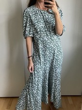 Primark Maxi Ruffle Dress Floral Meadow Print Puff Sleeves Drip Waist 20