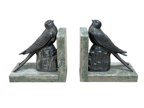 Pair art deco spelter and - art,