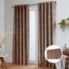 Crushed Velvet Curtains Pair