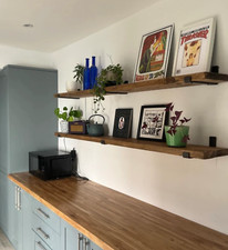 Rustic Reclaimed Scaffold Boards Shelves / Industrial Shelf For Kitchen Bedroom