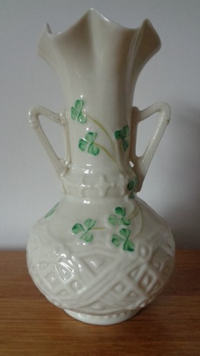 Belleek shamrock vase - vase,