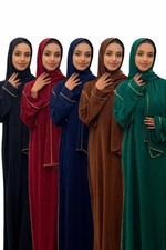 Ladies Gold Trim Dubai Abaya