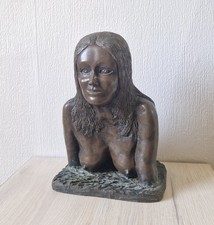 Female Nude Bust Artist's Fibreglass Maquette Vintage Artwork Bronze Coloured 