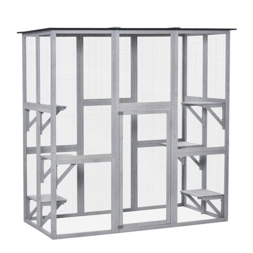 Pawhut wooden catio cat - wooden,