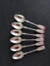 6 Venetian Silver Tea Spoons